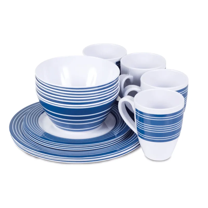 Kitchenware & Tableware<Campfire 16 Piece Melamine Dinner Set - Nautical