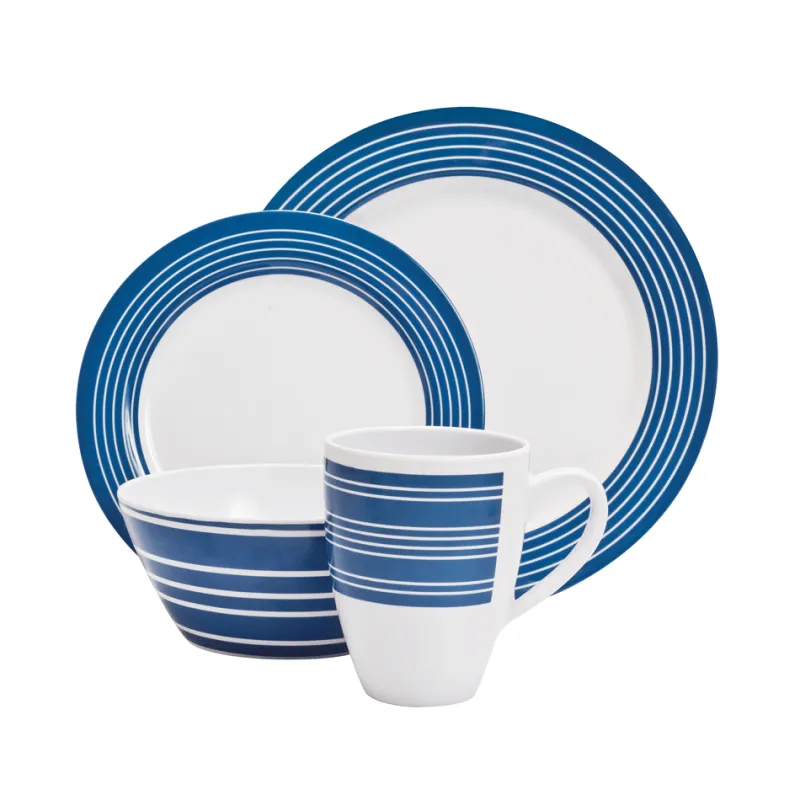 Kitchenware & Tableware<Campfire 16 Piece Melamine Dinner Set - Nautical