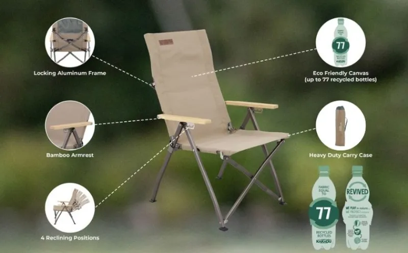 Chairs<OZtrail Cape Series Recliner Chair - Tan
