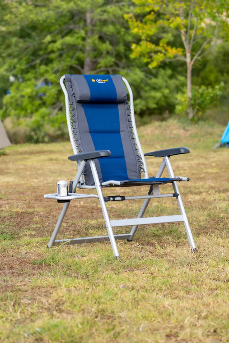 Chairs<OZtrail Cascade Deluxe 8 Position Recliner Chair - Navy