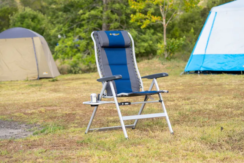 Chairs<OZtrail Cascade Deluxe 8 Position Recliner Chair - Navy