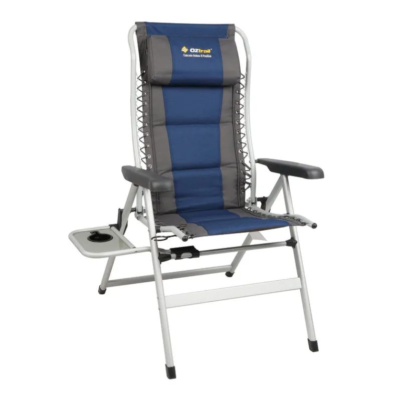 Chairs<OZtrail Cascade Deluxe 8 Position Recliner Chair - Navy