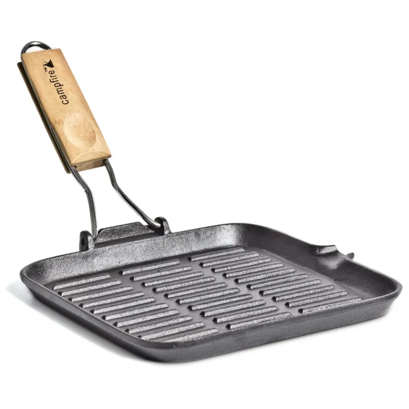 Pots & Pans<Campfire 24cm Square Grill Frypan Folding Handle