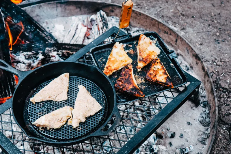 Pots & Pans<Campfire 24cm Square Grill Frypan Folding Handle