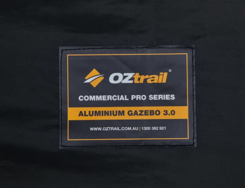 Commercial Pro Series<OZtrail Commercial Pro Aluminium 3.0 Gazebo - Black