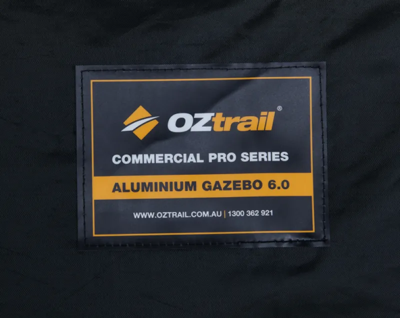 Commercial Pro Series<OZtrail Commercial Pro Aluminium 6.0 Gazebo - Black