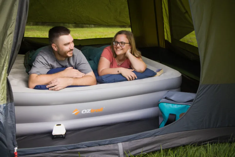 Mattresses<OZtrail DuoComfort Queen Double High Air Bed
