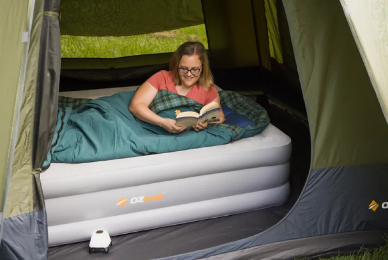 Mattresses<OZtrail DuoComfort Queen Double High Air Bed