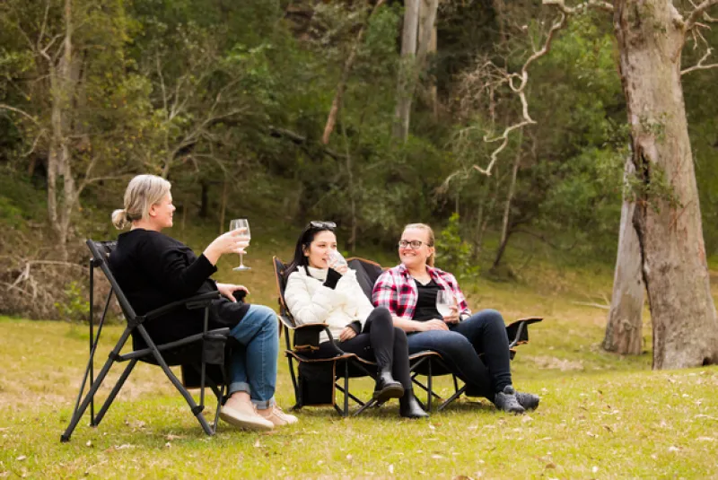 Chairs<OZtrail Fireside Double Chair - Black