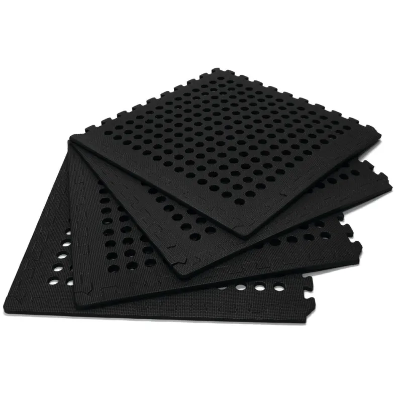 Annex Matting & Privacy Screens<OZtrail Foam Floor Mat Black - 4 Pack