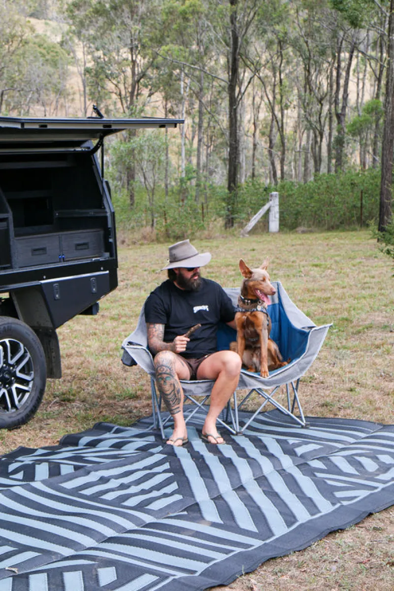 Chairs<OZtrail Galaxy 2 Seater Sofa - Blue