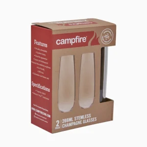 Kitchenware & Tableware<Campfire Tritan Stemless Champagne 266ML 2 Pack