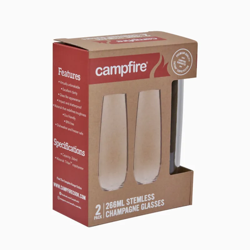 Kitchenware & Tableware<Campfire Tritan Stemless Champagne 266ML 2 Pack
